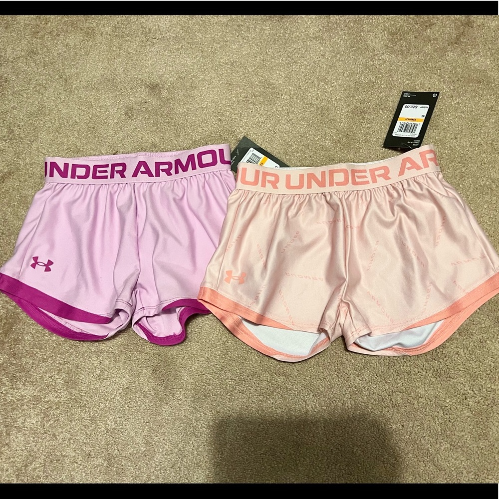 NWT girls UA Play shorts